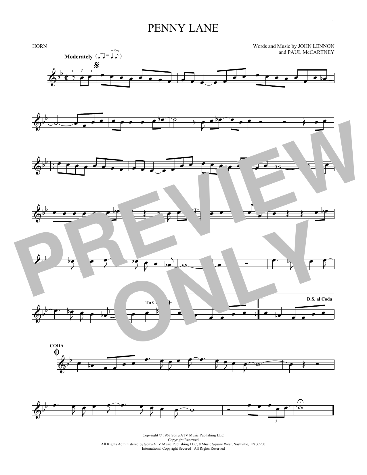 Produktgalerie: Seite 1 von 1 Penny Lane, The Beatles, Horn