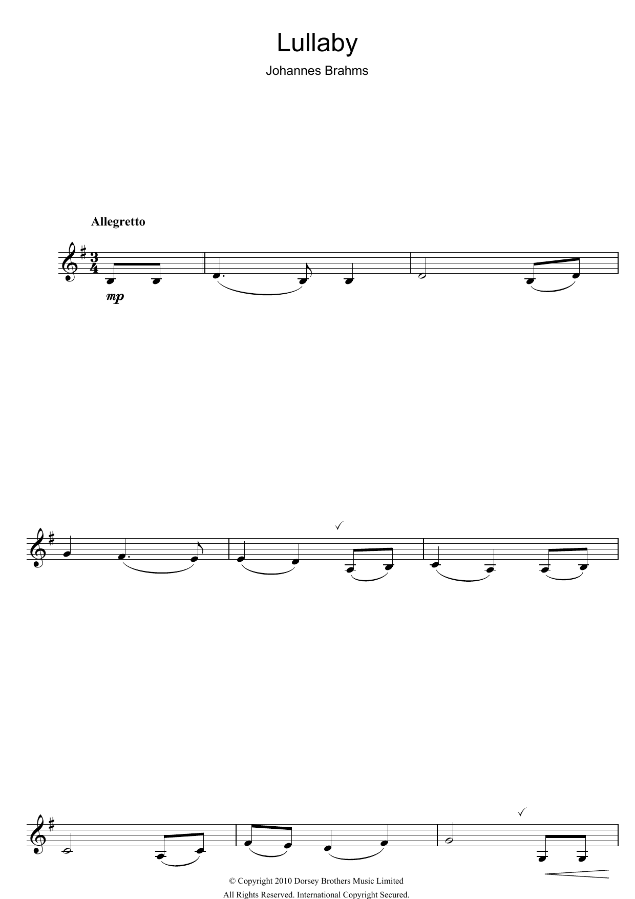 Product gallery: Page 1 of 1 Lullaby, Johannes Brahms