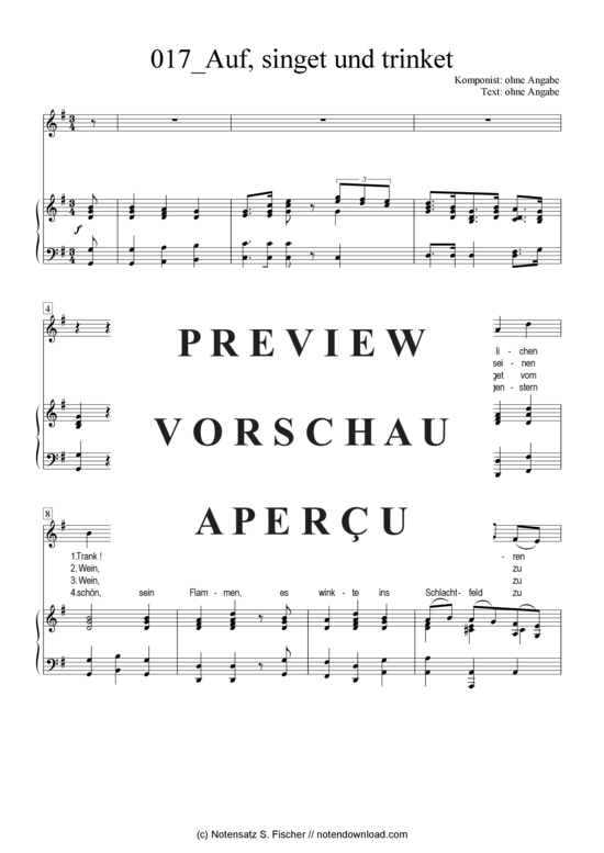 Produktgalerie: Seite 2 von 4 Auf, singet und trinket , , Klavier und Gesang