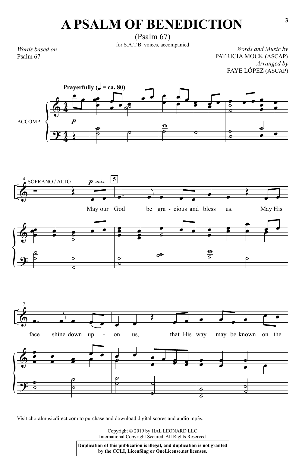 Produktbild zu: A Psalm Of Benediction (Psalm 67) (arr. Faye Lopez)