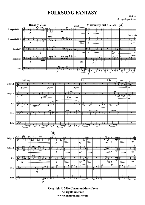 Produktbild zu: Folksong Fantasy Down in the Valley, Cindy, Shenandoah, John Henry