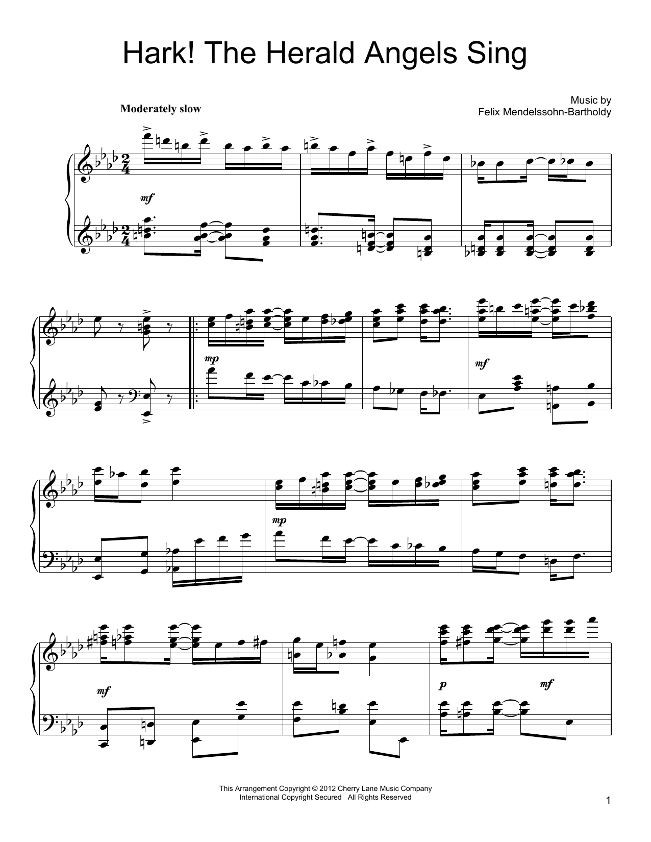Product gallery: Page 1 of 1 Hark! The Herald Angels Sing [Ragtime version], Felix Mendelssohn-Bartholdy