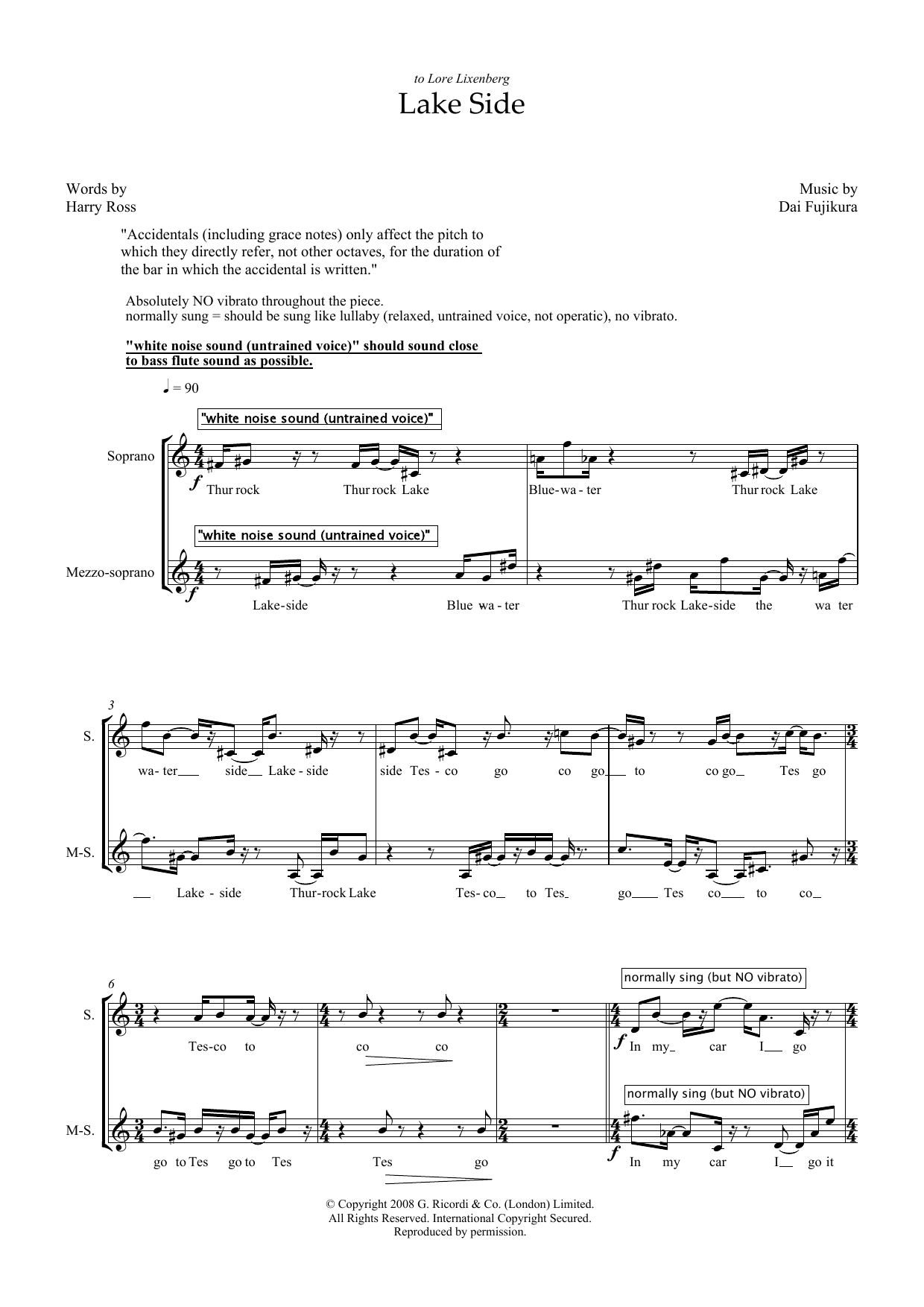 Produktbild zu: Lake Side (for mezzo-soprano)