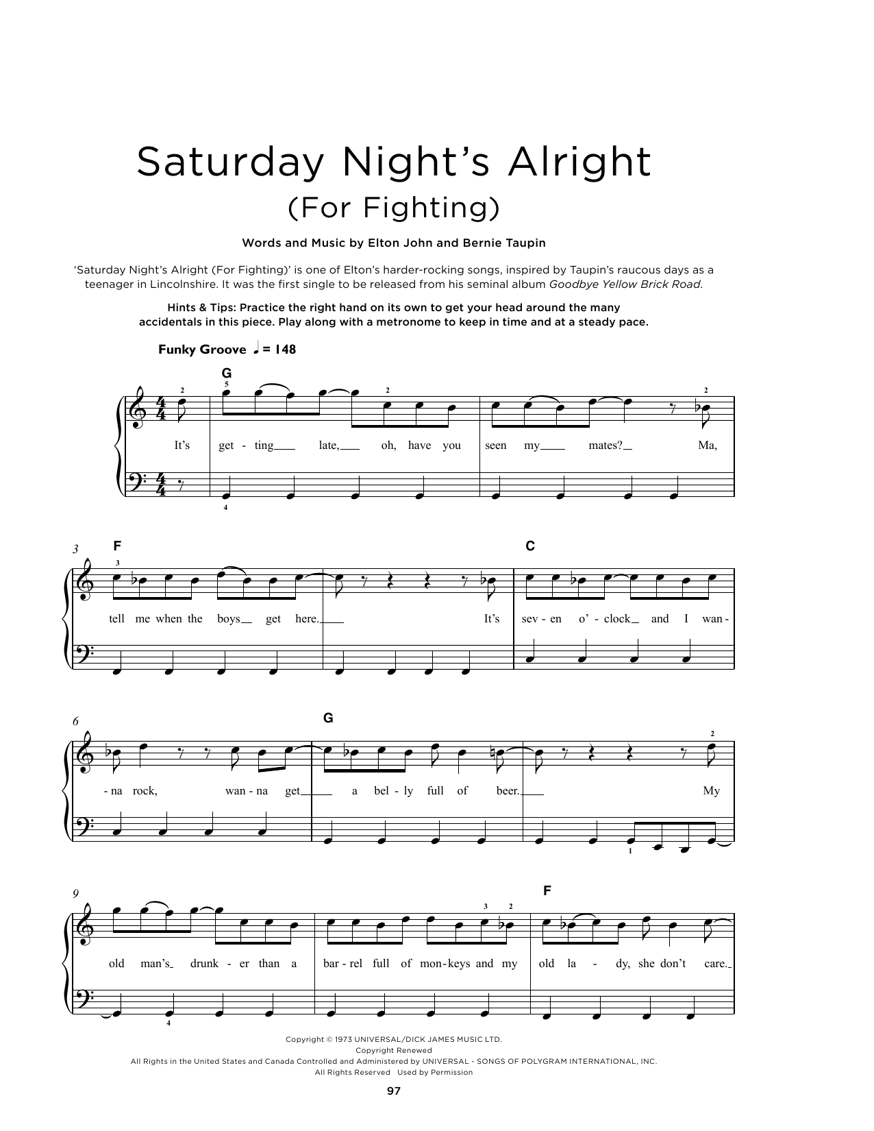 Produktbild zu: Saturday Night's Alright (For Fighting)