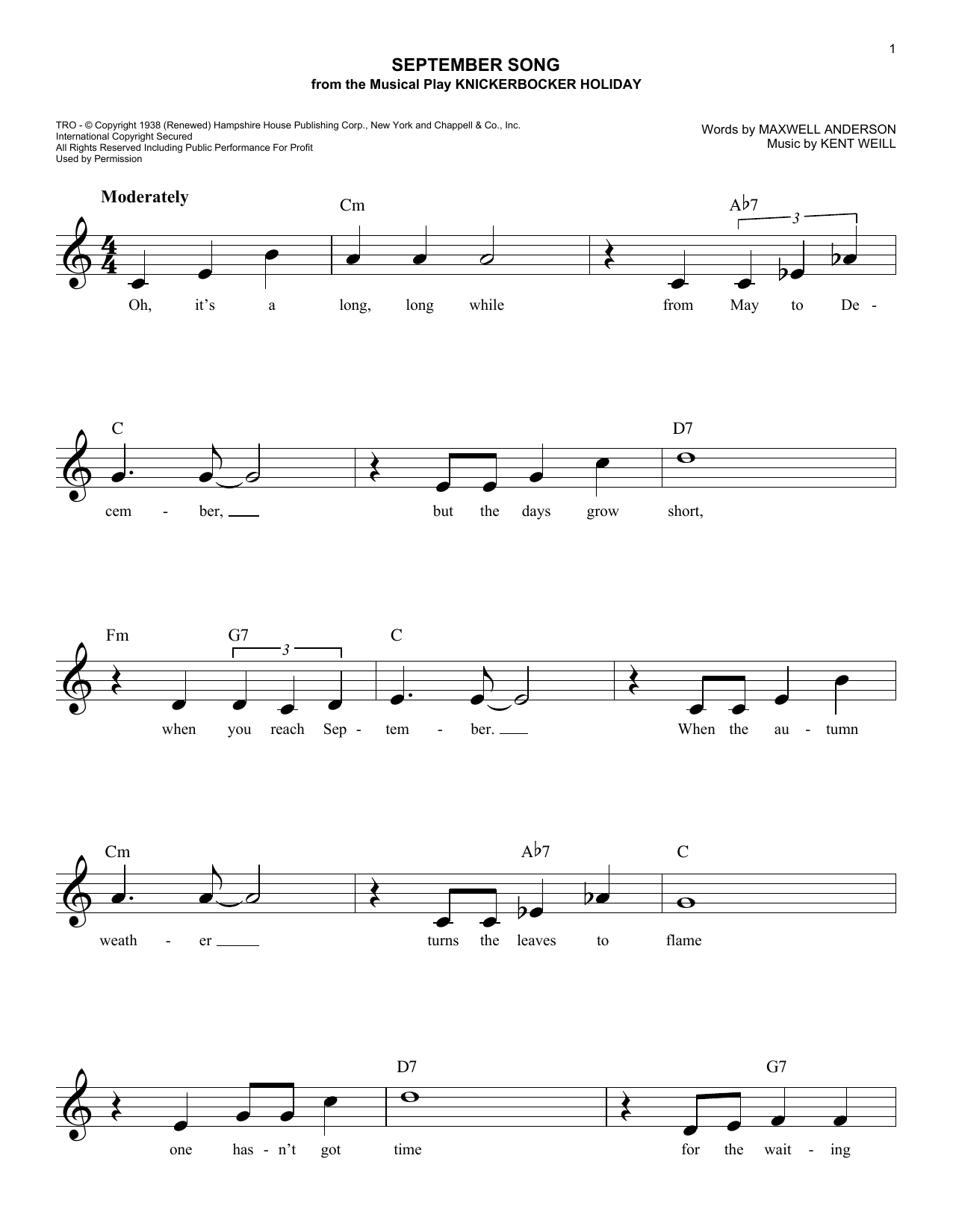 Product picture to: September Song