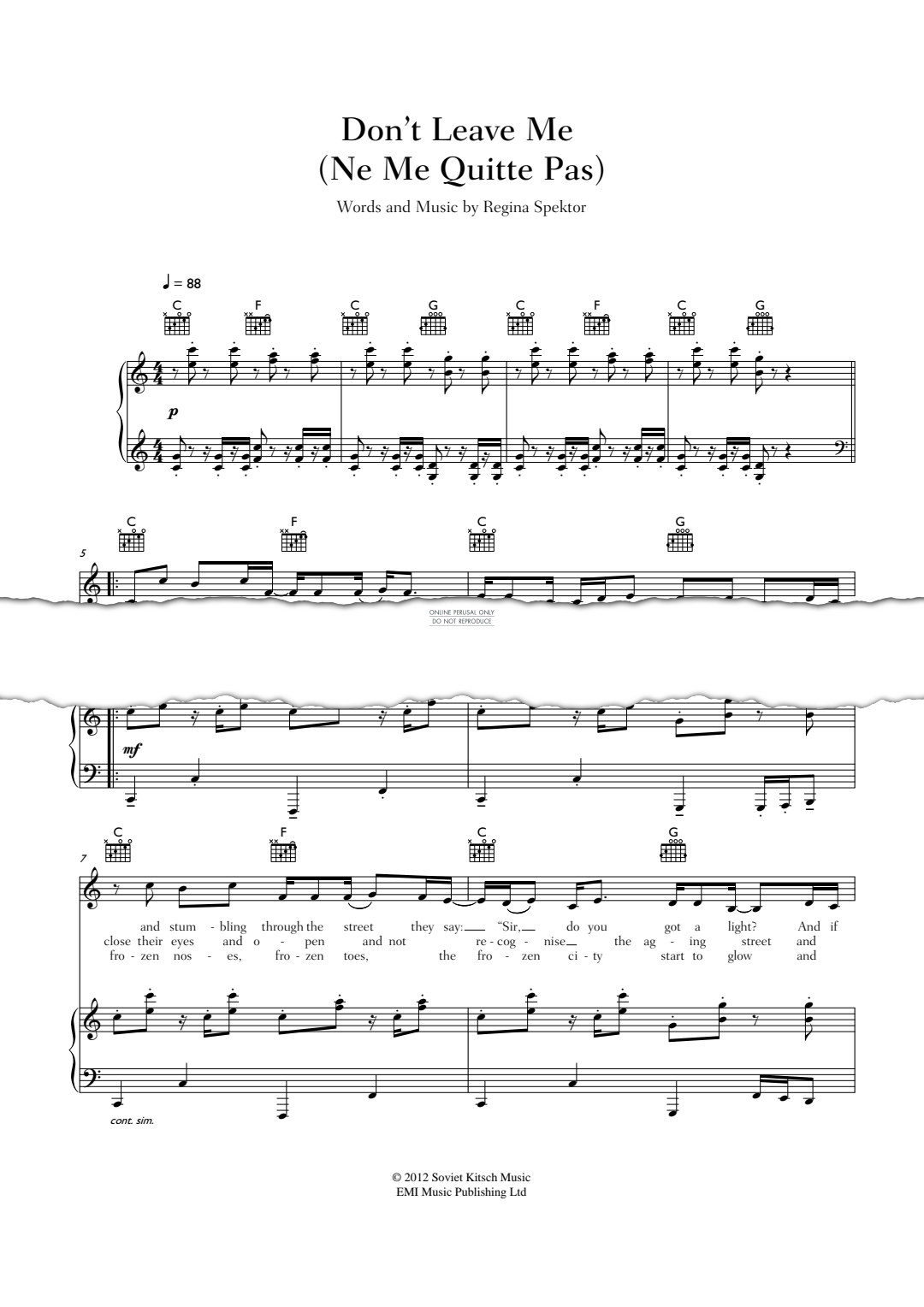 gallery: Don't Leave Me (Ne Me Quitte Pas), Regina Spektor