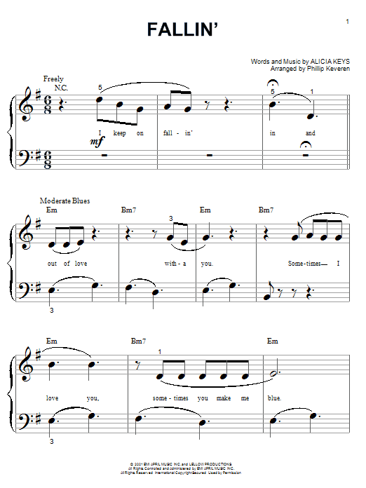 Produktbild zu: Fallin' (arr. Phillip Keveren)