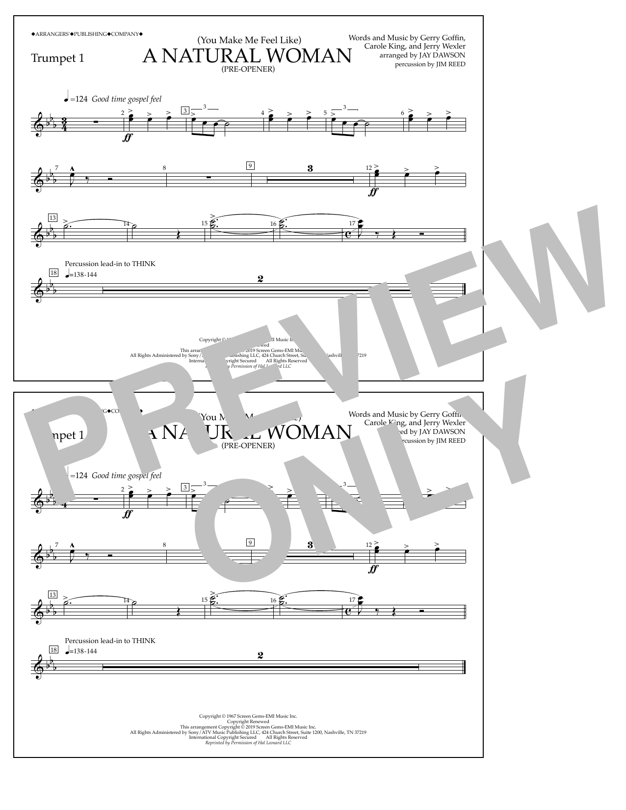 Produktbild zu: (You Make Me Feel Like) A Natural Woman (Pre-Opener) (arr. Jay Dawson) - Trumpet 1