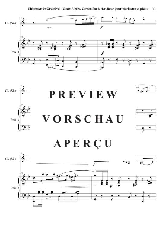 Product gallery: Page 12 of 21 Deux Pièces : Invocation et Air Slave , , (clarinet in Bb + piano)