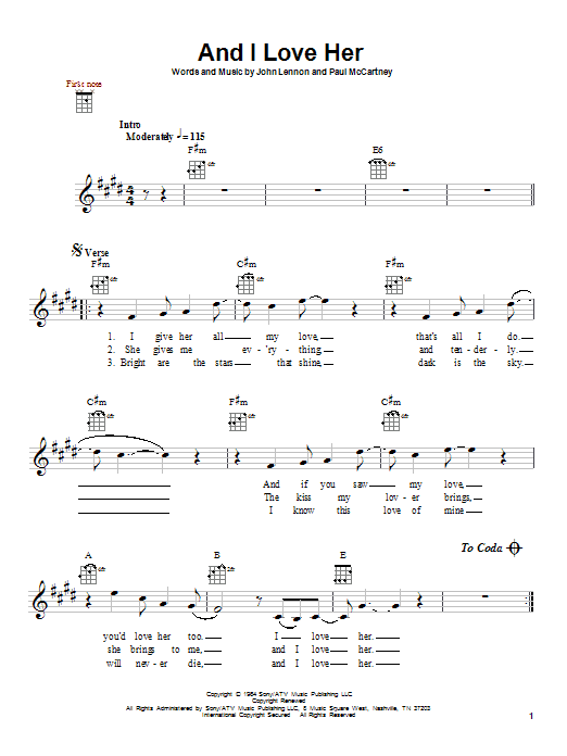 Product gallery: Page 1 of 1 And I Love Her, The Beatles