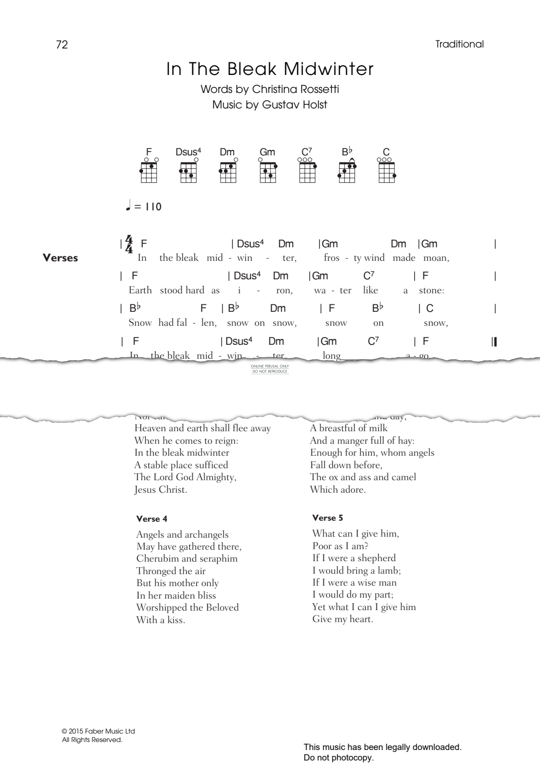 Product gallery: Page 1 of 1 In The Bleak Midwinter, Gustav Holst