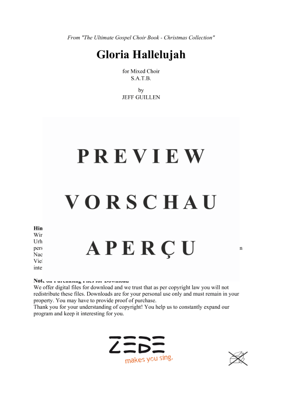 Produktgalerie: Seite 2 von 6 Gloria Hallelujah, , Gemischter Chor und Klavier