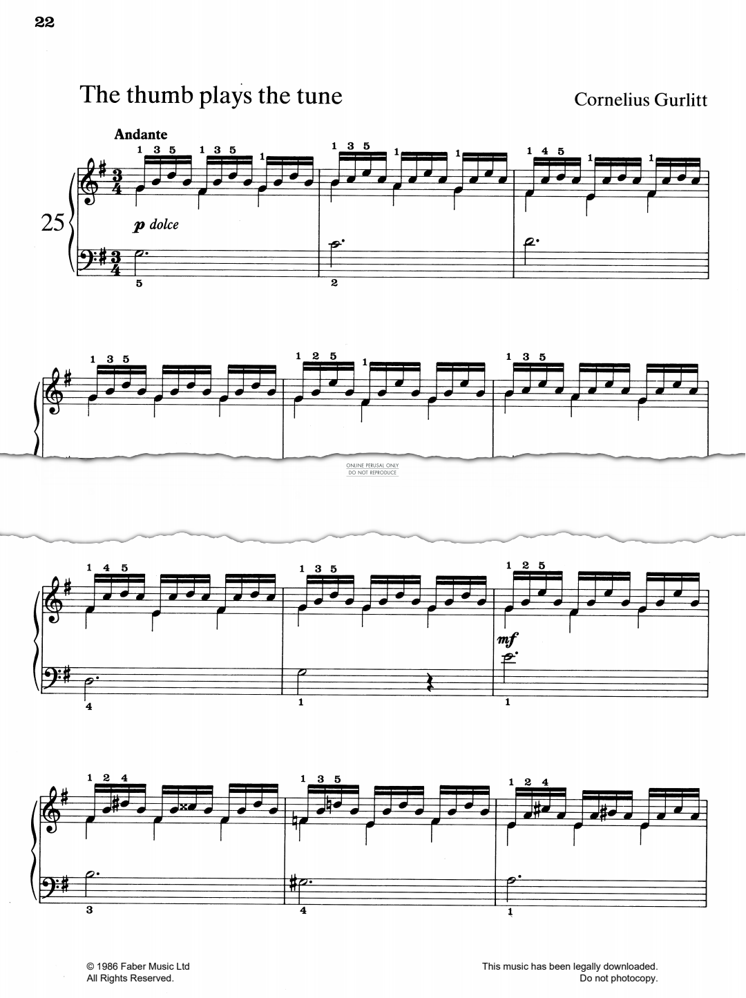 gallery: The Thumb Plays The Tune, Cornelius Gurlitt, Klavier