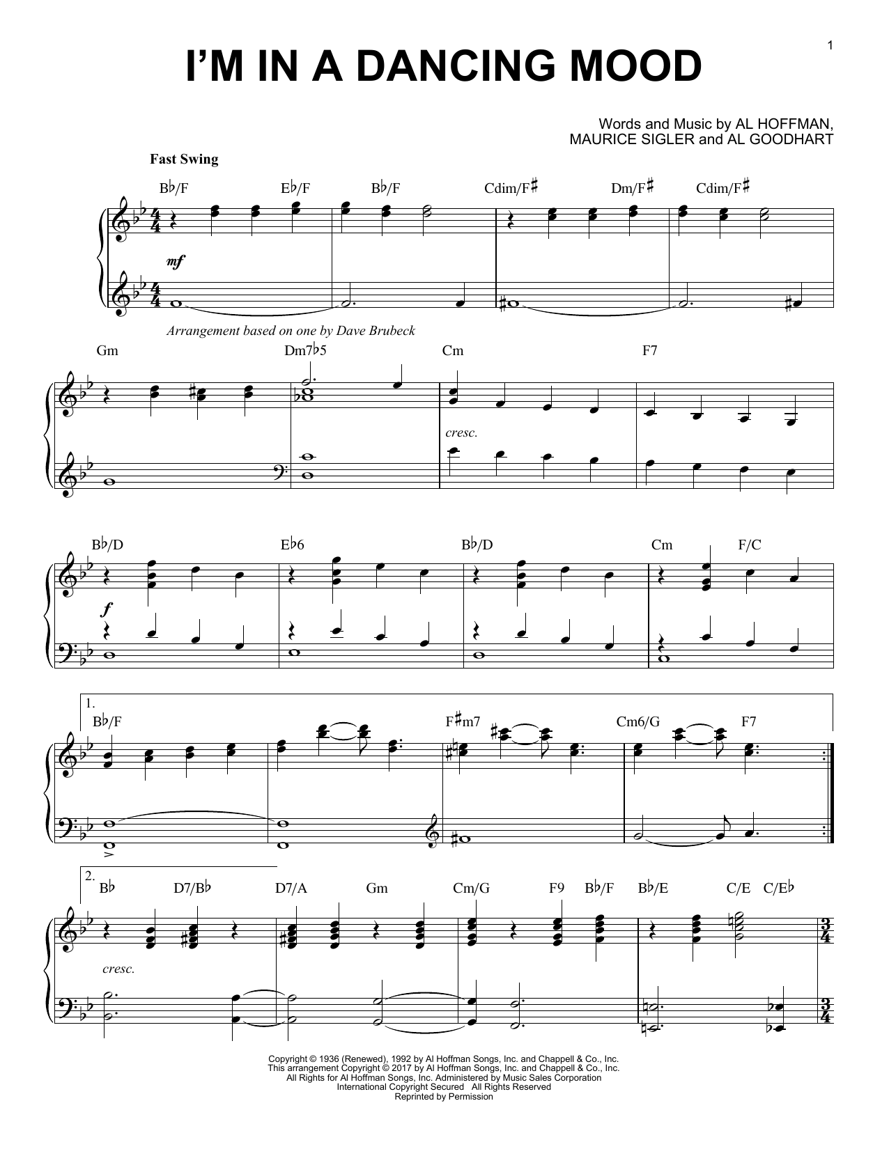 Product gallery: Page 1 of 1 I'm In A Dancing Mood, Dave Brubeck