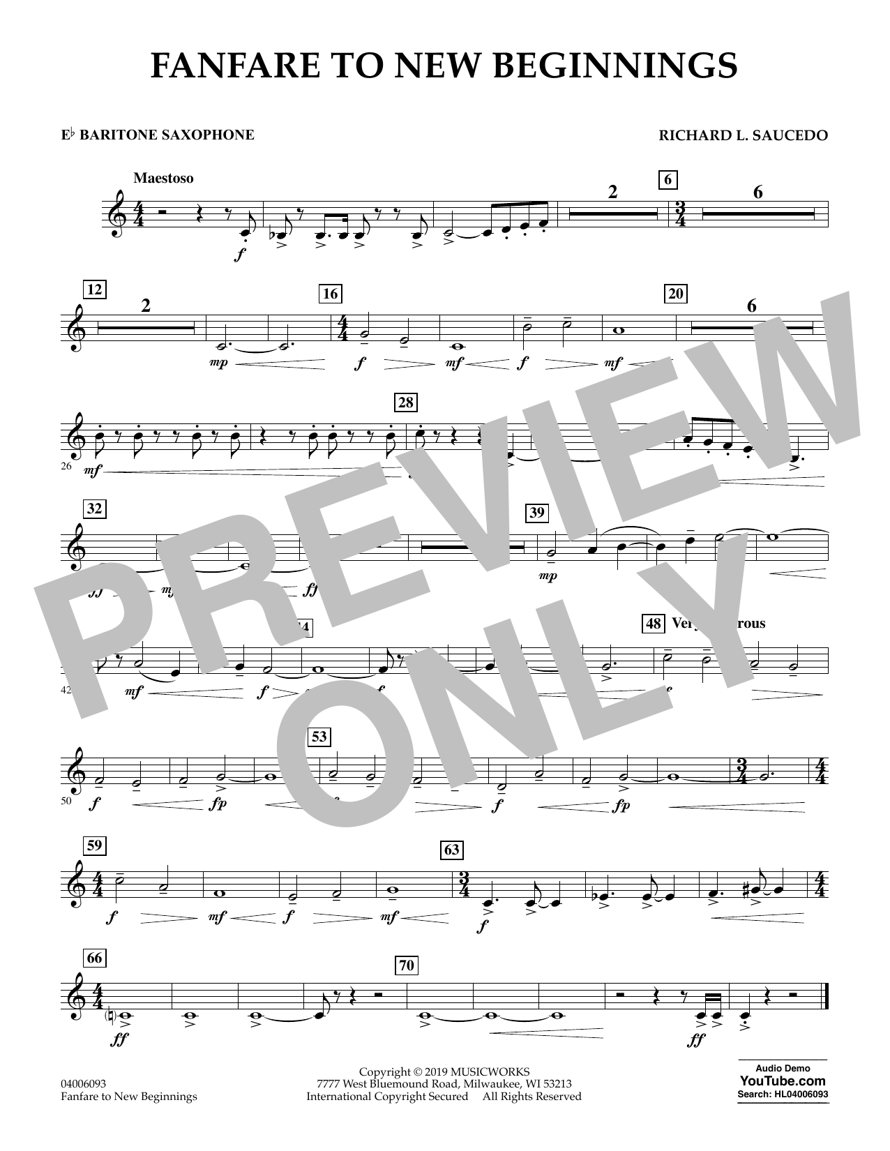 Produktbild zu: Fanfare for New Beginnings - Eb Baritone Saxophone