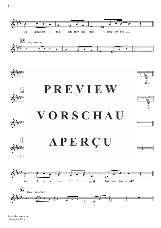 Product gallery: Page 3 of 3 Norwegian Wood, Beatles, The, (Blockflöte)