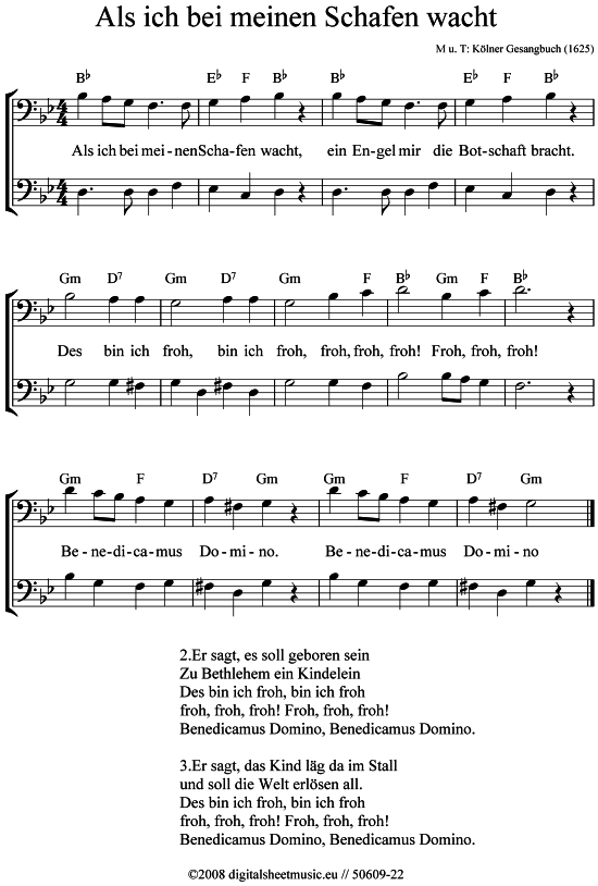 Product picture to: Als ich bei meinen Schafen wacht Weihnachtslied