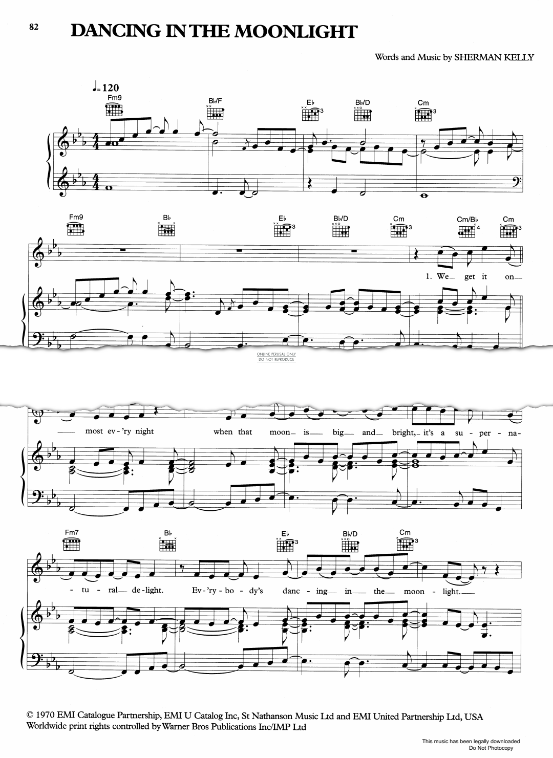 Produktgalerie: Seite 1 von 1 Dancing In The Moonlight, Toploader, Gesang, Gitarre, Klavier
