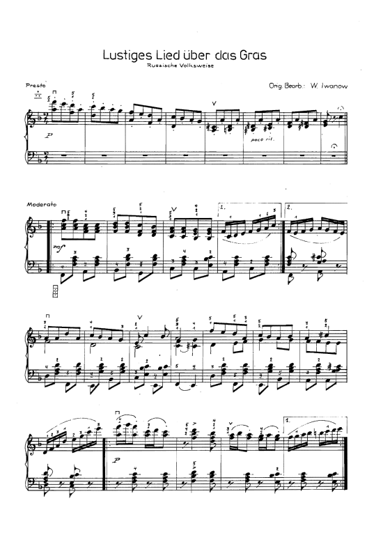 Product picture to: Lustiges Lied über das Gras Russische Volksweise