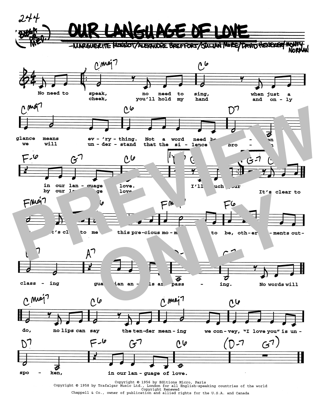 Produktbild zu: Our Language Of Love (Low Voice)