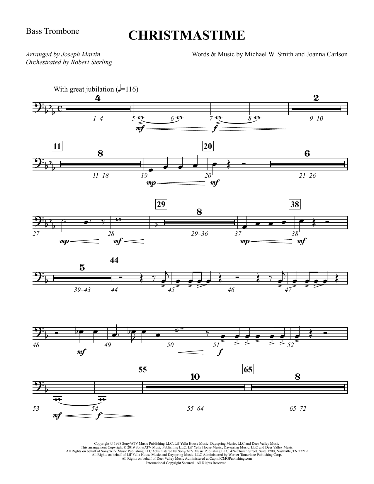 Product picture to: Christmastime (arr. Joseph M. Martin) - Bass Trombone