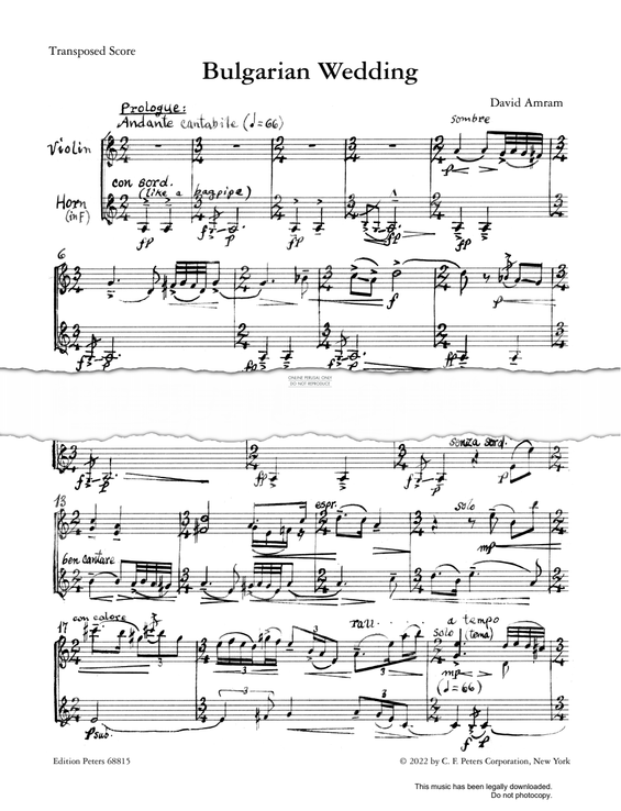 Produktgalerie: Seite 1 von 1 Bulgarian Wedding, David Amram, Horn, Violine