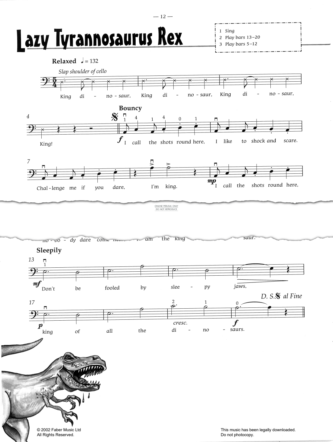 Produktgalerie: Seite 1 von 1 Lazy Tyrannosaurus Rex, Pam Wedgwood, Klavier, Violoncello
