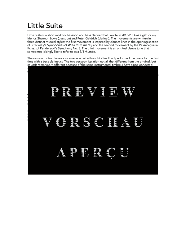 Product gallery: Page 4 of 11 Little Suite, , (woodwind duo bassoon and bass clarinet)