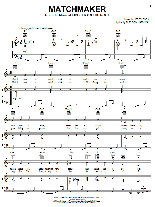 Produktbild zu: Matchmaker (from Fiddler On The Roof)