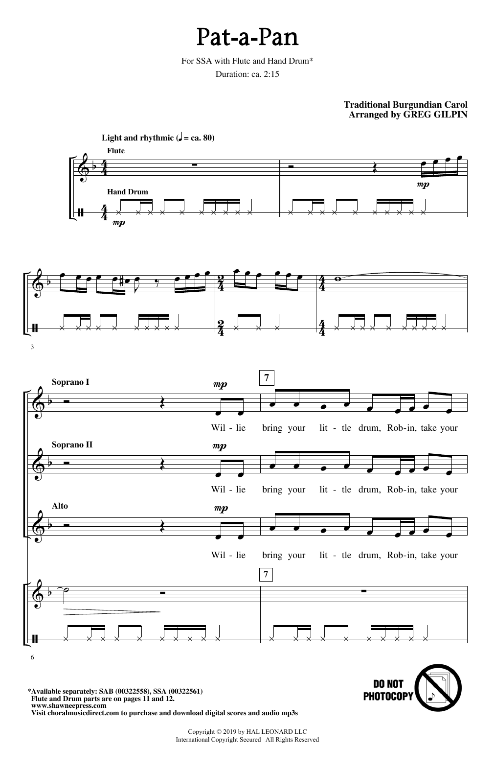 Produktgalerie: Seite 1 von 1 Pat-A-Pan (arr. Greg Gilpin), Greg Gilpin, Chor