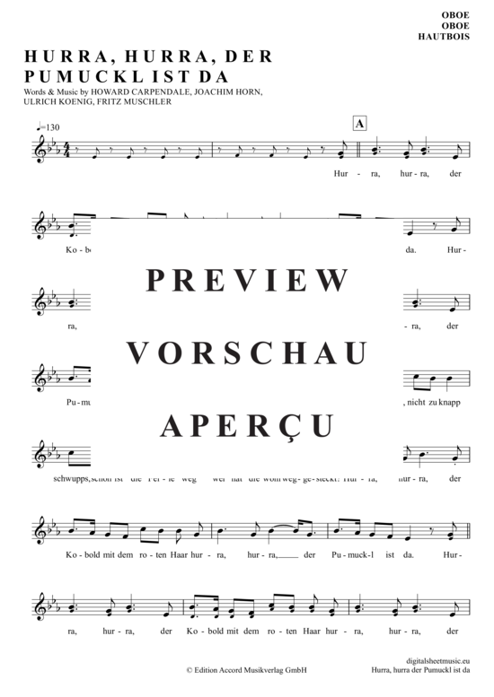 Produktgalerie: Seite 2 von 3 Hurra, Hurra, Der Pumuckl Ist Da , Pumuckl, (Oboe)