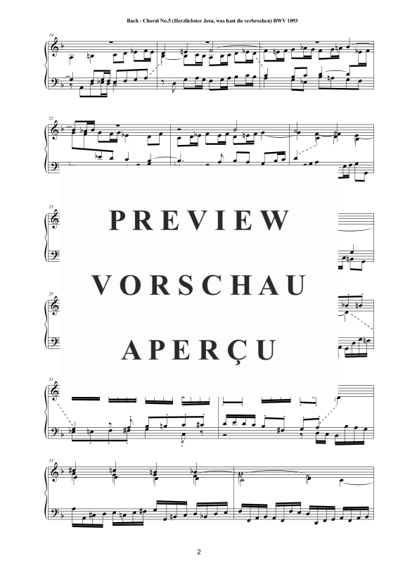 Product gallery: Page 3 of 4 Choral No.5 in G-Moll (Herzliebster Jesu, was hast du verbrochen) BWV 1093, , Solo Piano