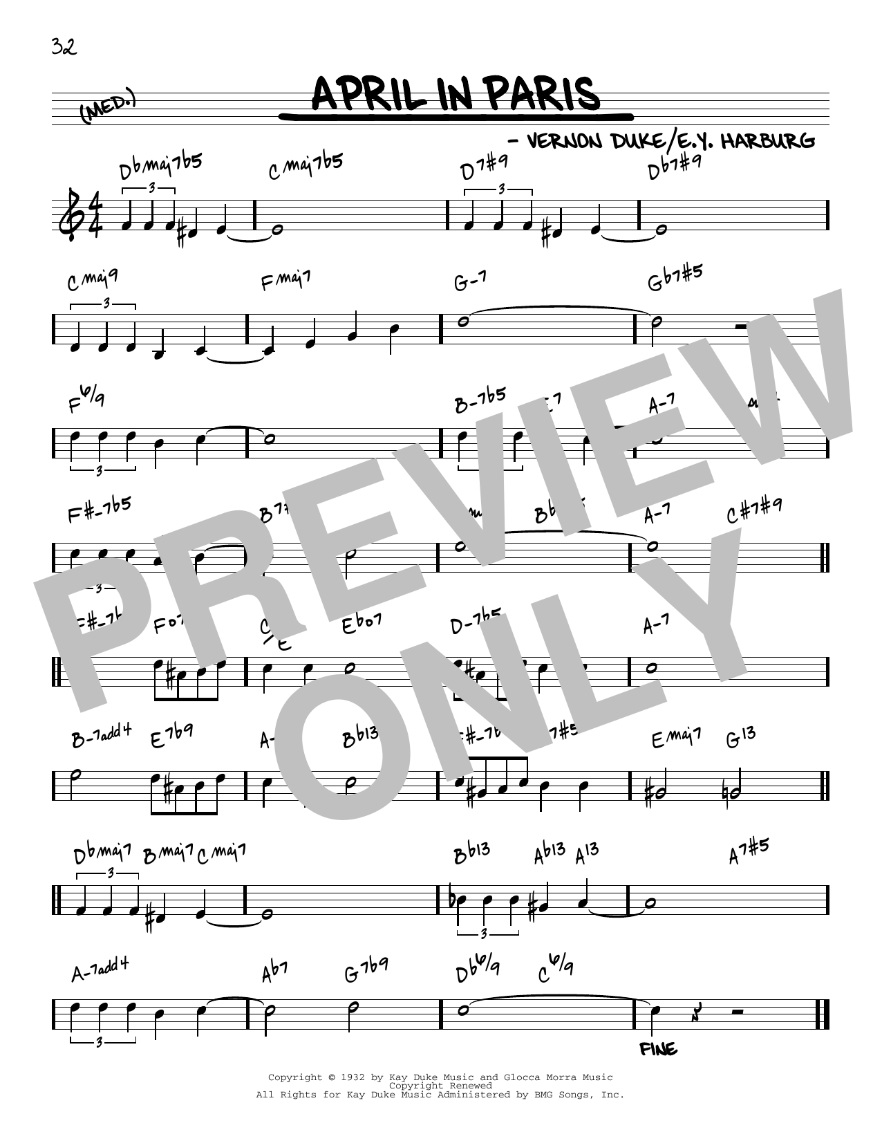 Produktbild zu:  April In Paris [Reharmonized version] (arr. Jack Grassel) - E.Y. "Yip" Harburg