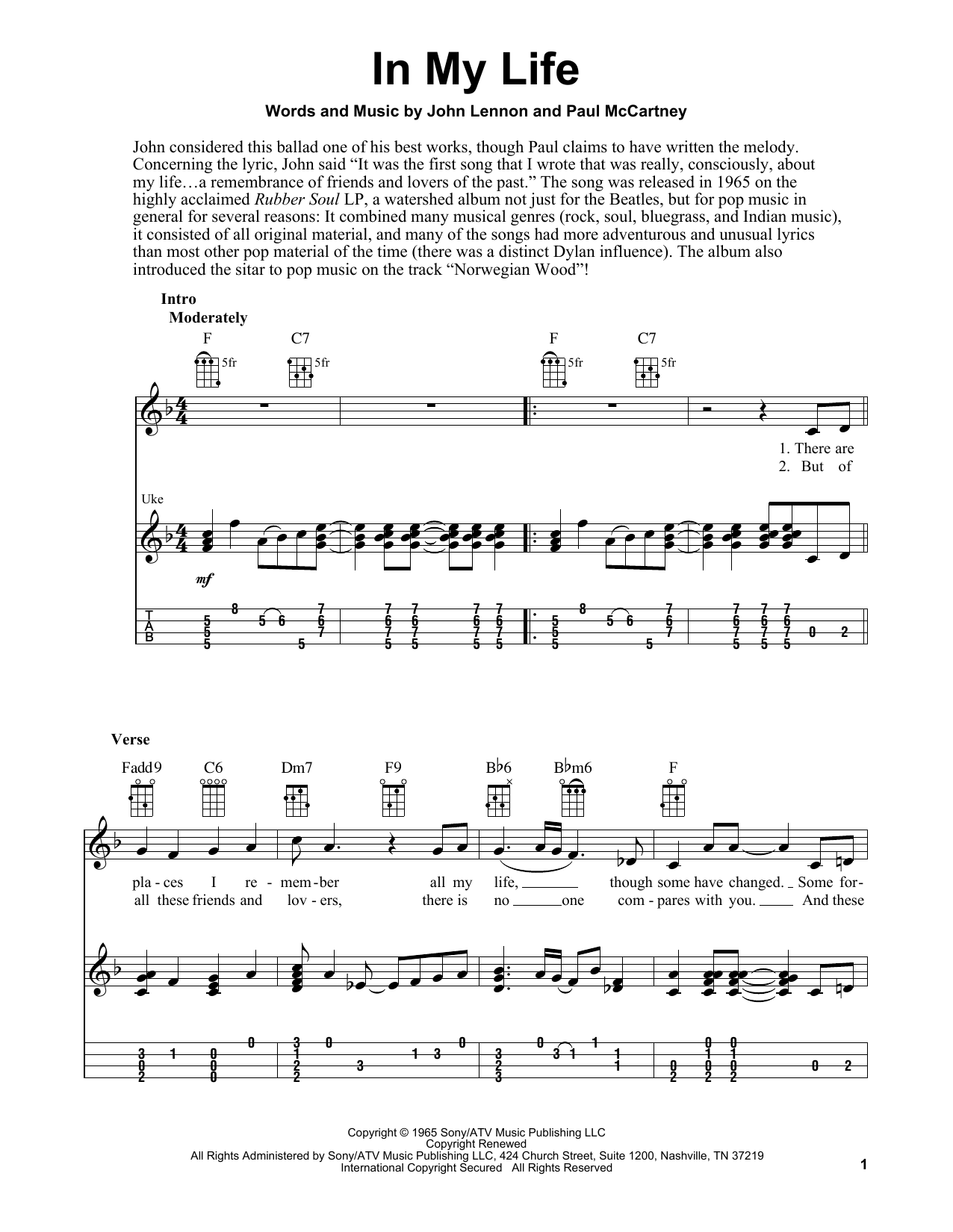 Product gallery: Page 1 of 1 In My Life, The Beatles