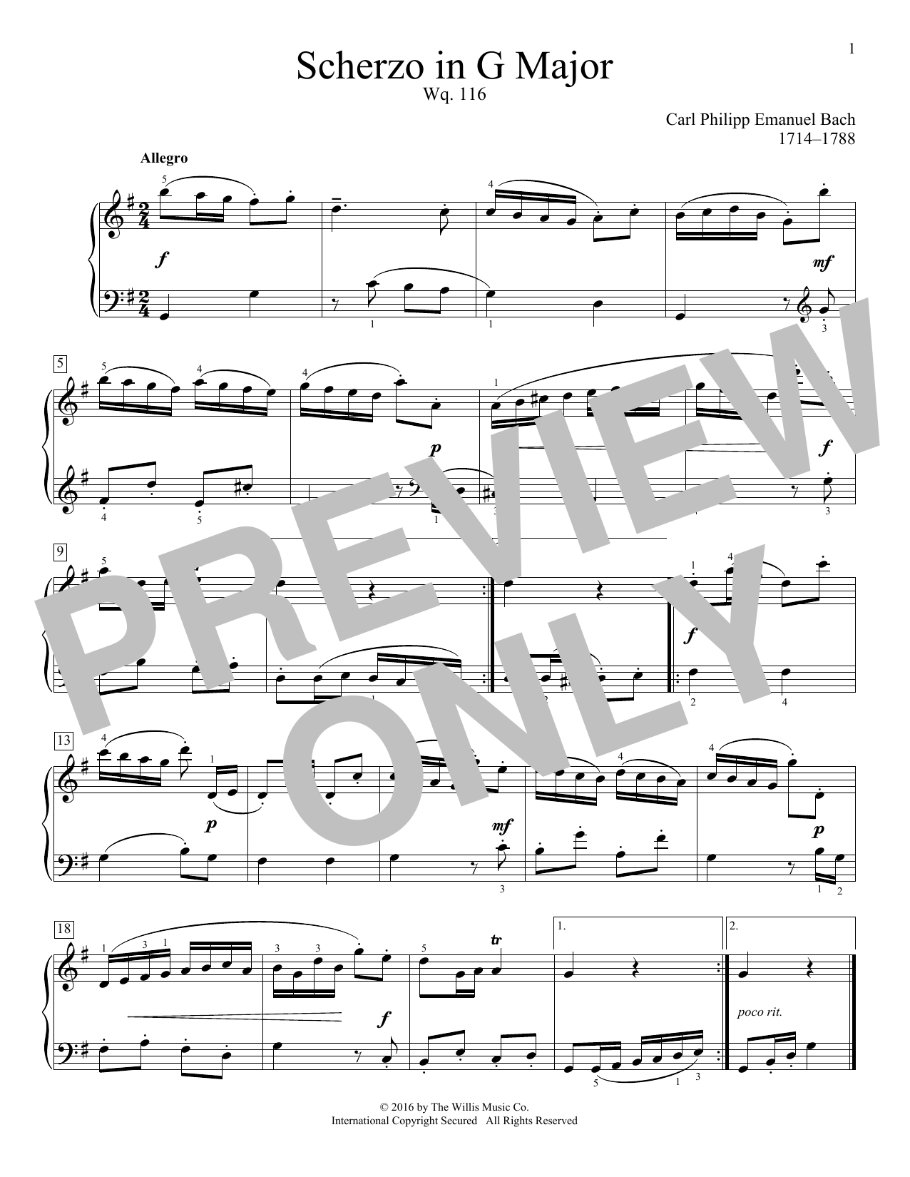 Product picture to: Scherzo In G Major, Wq. 116