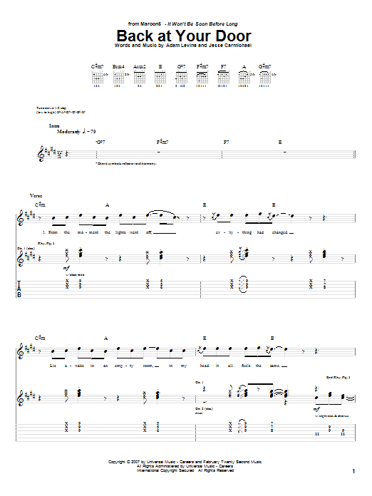 Product gallery: Page 1 of 1 Back At Your Door, Maroon 5