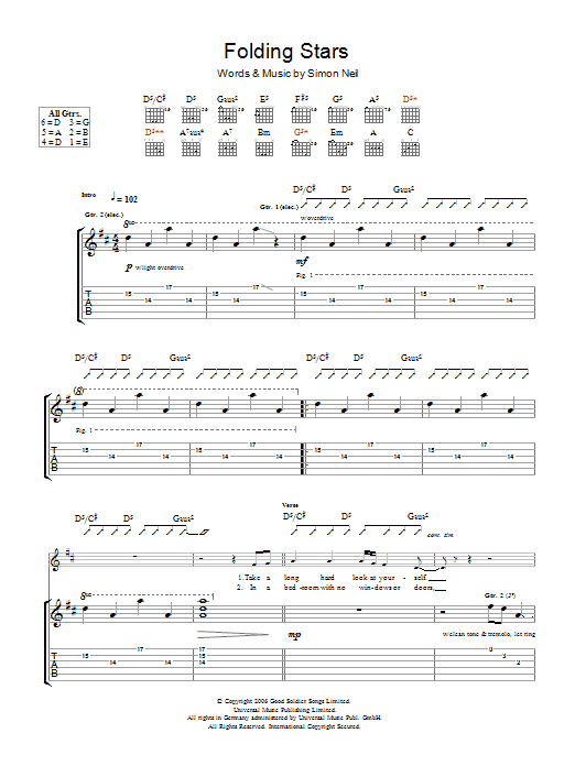 Produktgalerie: Seite 1 von 1 Folding Stars, Biffy Clyro, Gitarre