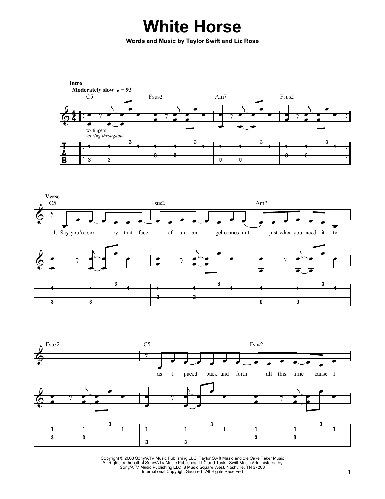 Product gallery: Page 1 of 1 White Horse, Taylor Swift