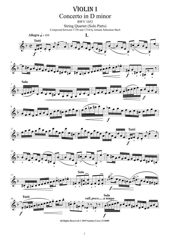 Product picture to: Concerto in D-Moll BWV 1052Johann Sebastian Bach