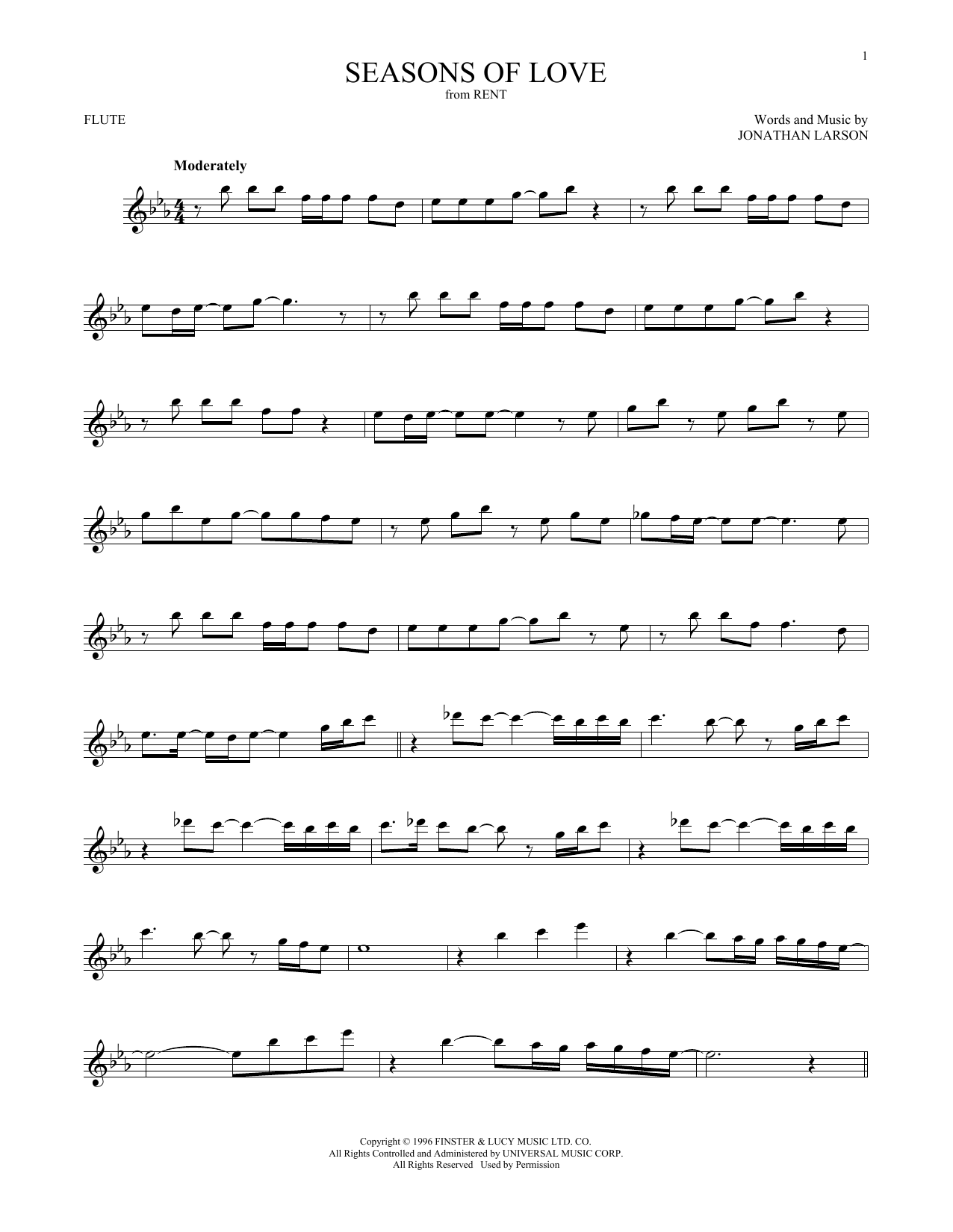 Product gallery: Page 1 of 1 Seasons Of Love (from Rent), Jonathan Larson