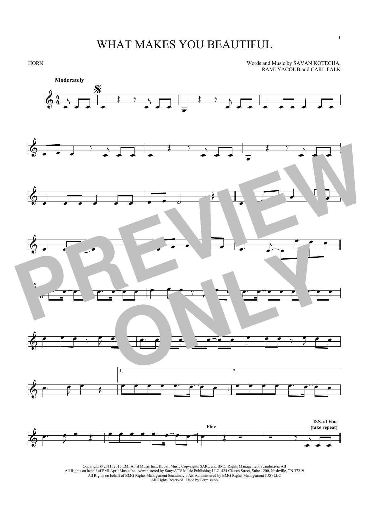 Produktgalerie: Seite 1 von 1 What Makes You Beautiful, One Direction, Horn