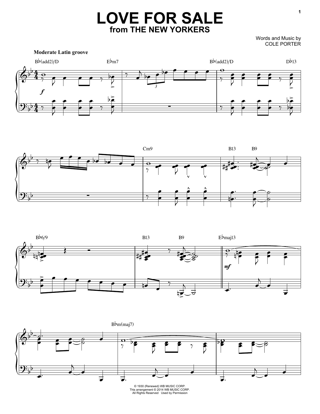 Product picture to: Love For Sale [Jazz version] (arr. Brent Edstrom)