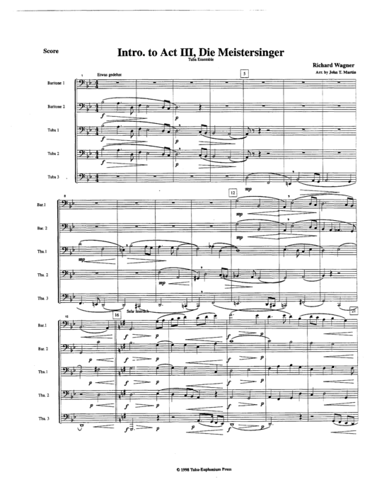 Product picture to: Intro. to Act III, Die Meistersinger Richard Wagner