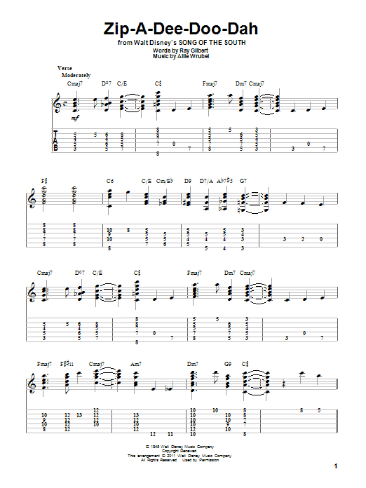 Product picture to: Zip-A-Dee-Doo-Dah (from Song Of The South)