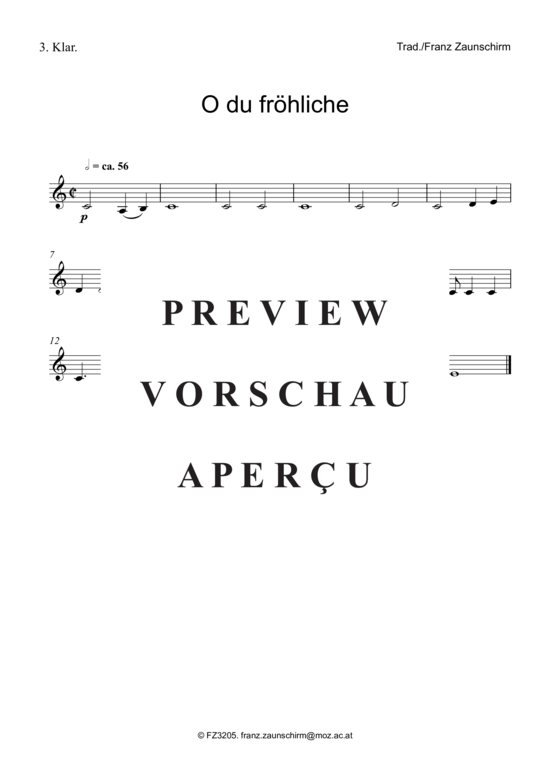 gallery: O du fröhliche , , (Klarinettenquartett)