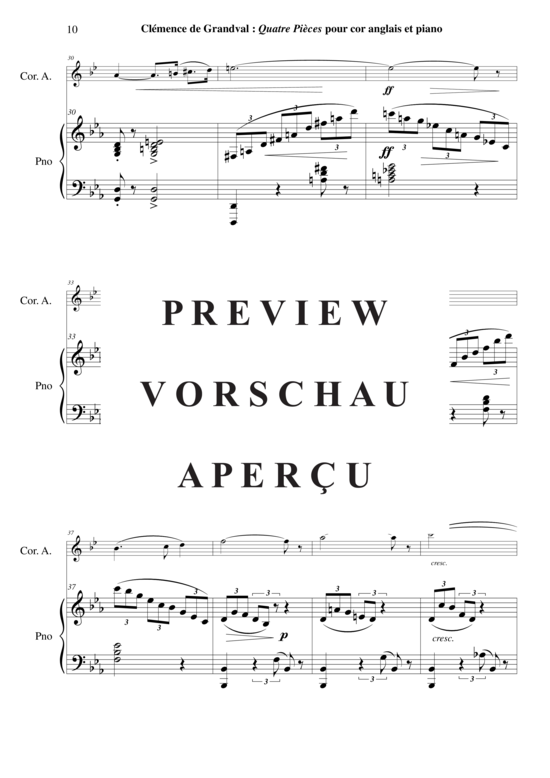 Produktgalerie: Seite 11 von 21 Quatre Pièces , , (Englischhorn + Klavier)