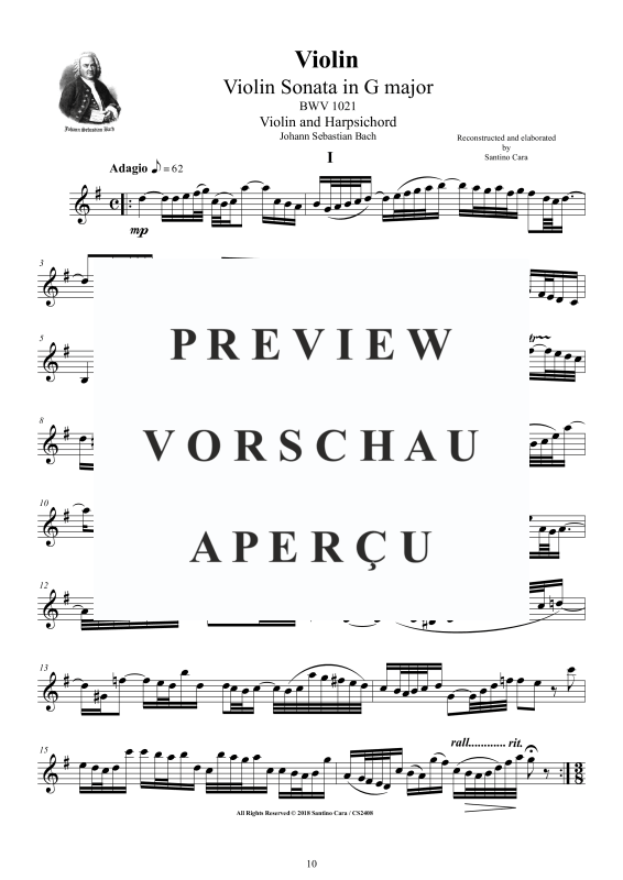 Produktgalerie: Seite 11 von 11 Violin Sonate G-Dur BWV 1021, , Violine und Cembalo/Klavier