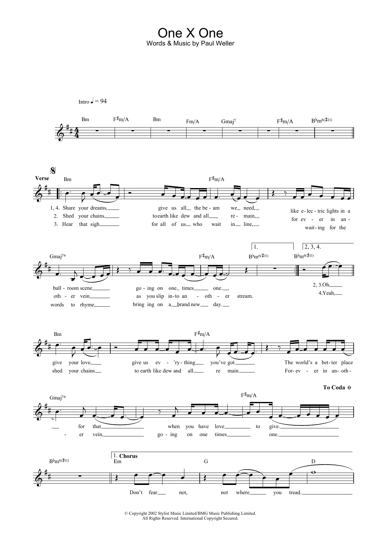 Produktgalerie: Seite 1 von 1 One X One, Paul Weller, Melodieinstrument