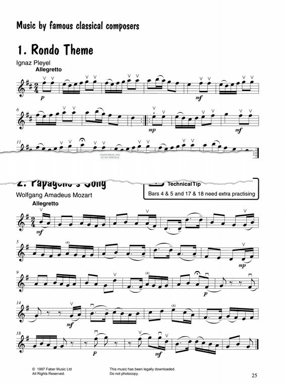 Produktgalerie: Seite 1 von 1 Rondo Theme/Papageno's Song, Ignace Pleyel, Klavier, Violine