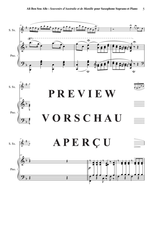 Product gallery: Page 6 of 21 Souvenirs d´Australie et de Manille , , (soprano saxophone + piano)